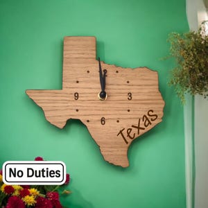 Custom Wooden Country Map Clock: Silent Sweep, Oak Finish