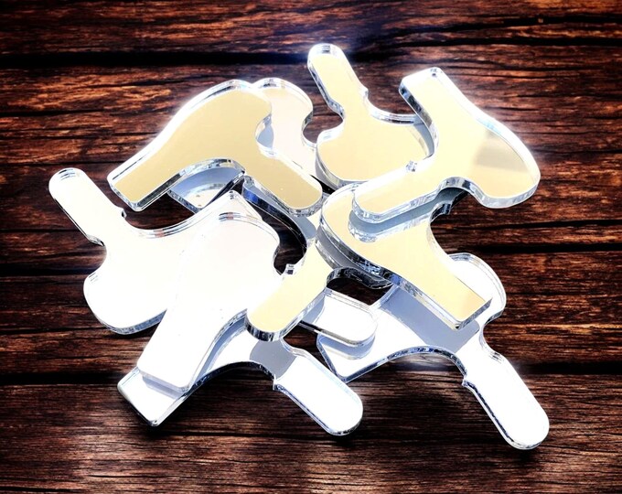 Hairdryer Acrylic Crafting Mirrors: Custom Colors & Woods, Pack of 10