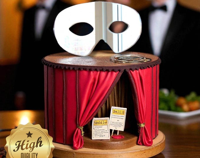 Theatre Eye Mask Cake Topper: Custom Color Cupcake Decorations