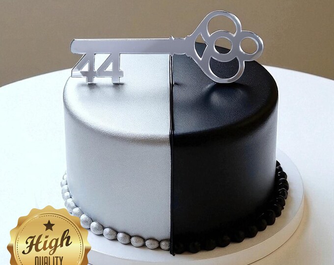 Birthday Age Key Cake Topper: Bespoke Colors, Styles