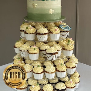 Round Wedding & Party Cup Cake Stands.  Custom Size Tiers and Heights / Gaps inbetween Tiers, Custom Colours