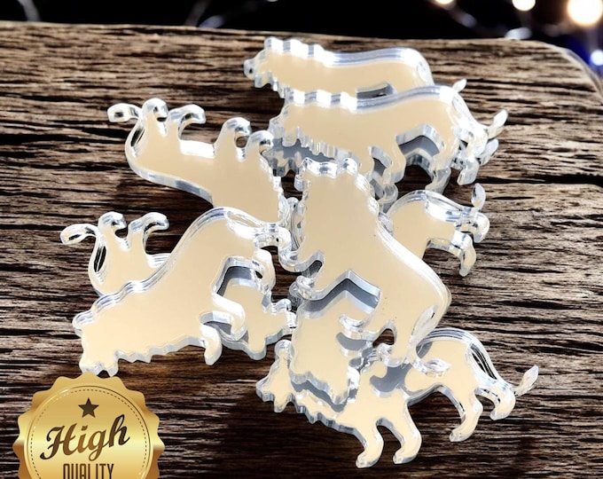 Lion Shaped Crafting Mirrors: Acrylic Animal Embellishments - Pack of 10