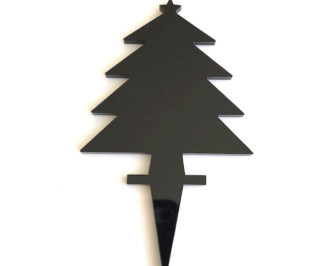 Christmas Tree Cake Toppers: Recycled Acrylic Cupcake Decorations