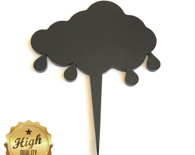 Cloud & Raindrop Cake Topper: Acrylic Cupcake Decoration