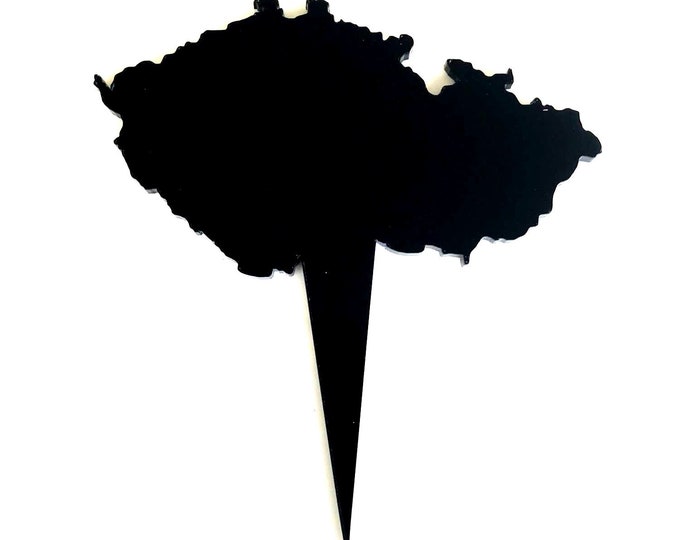 Czech Map Cake Topper: Recycled Acrylic Cupcake Toppers