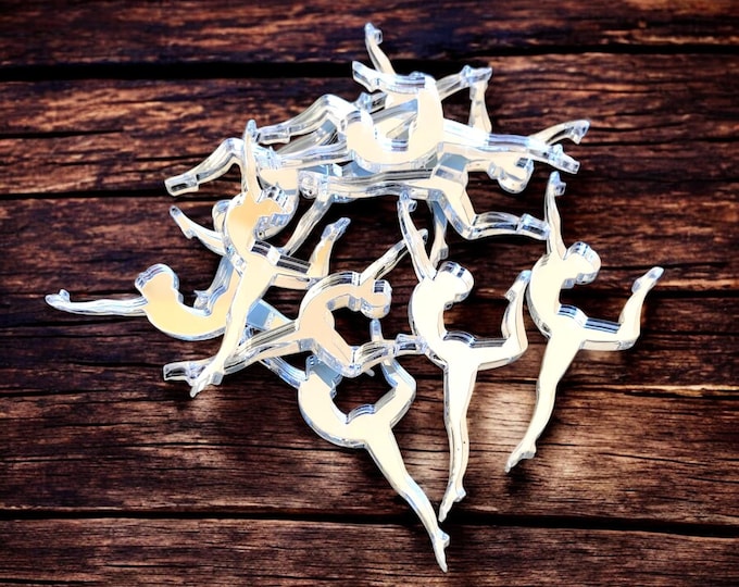 Gymnast Acrylic Crafting Mirrors: Custom Colors & Sizes, Pack of 10