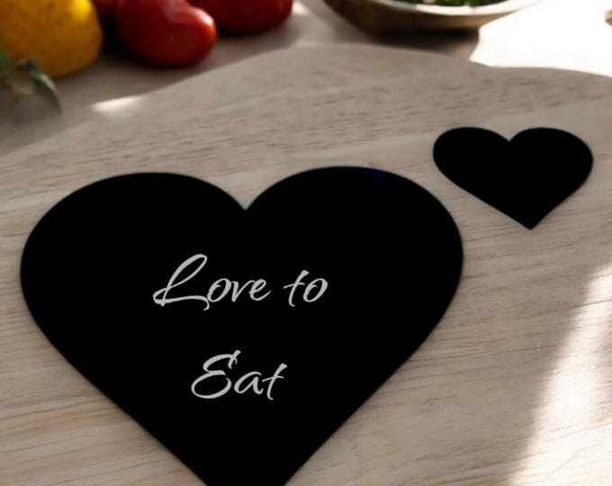 Heart Placemats & Coasters: Custom Wood Veneer or Acrylic