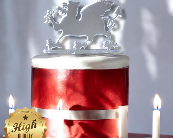 Welsh Dragon Cake Topper: Acrylic Cupcake Decorations