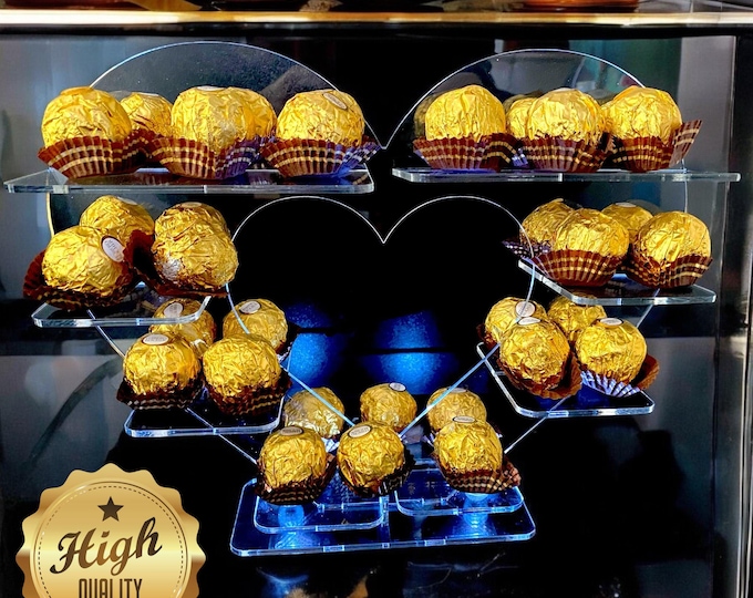 Customizable Sweetheart Wedding & Party Rocher Sweets Stand - Choose Your Height, Size, and Color with Lights Option