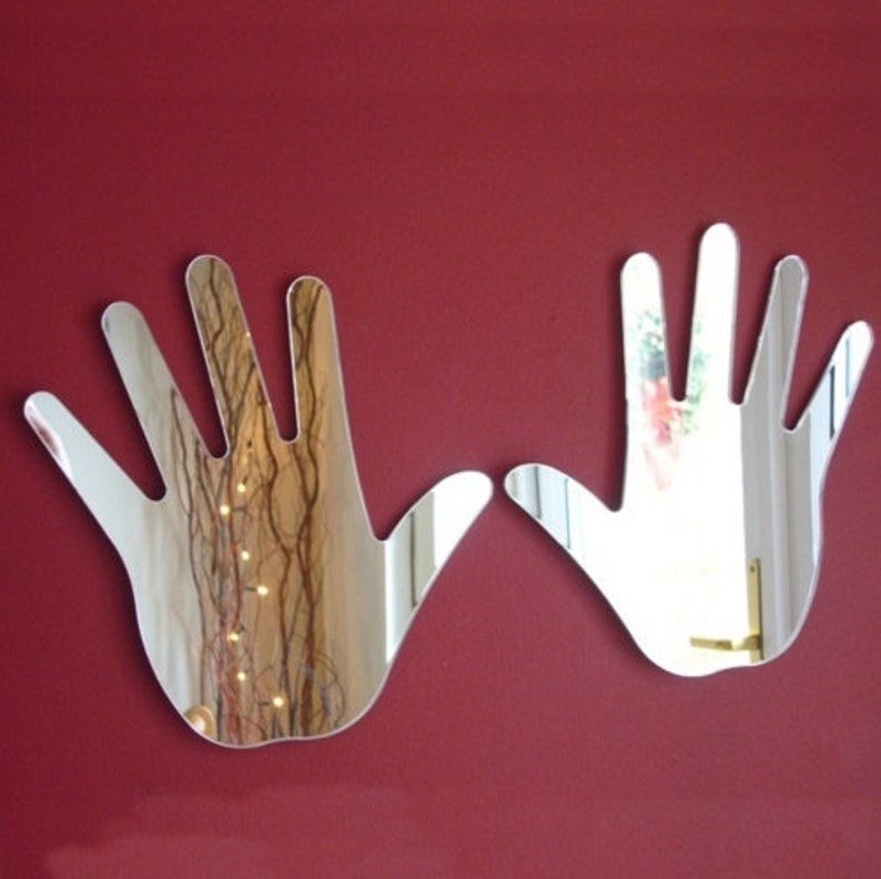 Pair of Hands Shaped Mirrors Etsy