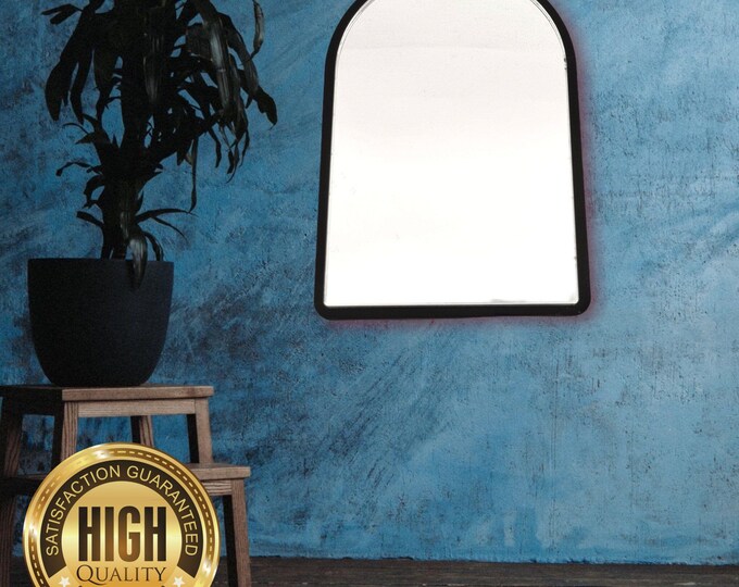 Arched Shaped Mirrors with a Colour Frame of your Choice & Hooks, Bespoke Shapes Made