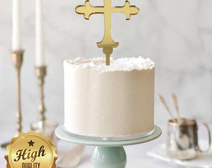 Customizable Christening/Communion Cake Toppers & Cupcake Toppers - Various Colors, Eco-Friendly, Laser Cut Acrylic - Bespoke Designs