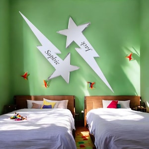 Two Shooting Star Mirrors, Custom Colours, Sizes, Shapes, Engraving Services, Sizes up to 40cm image 3