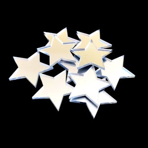 Star Shaped Crafting Sets of 10 (Many Colours / Sizes, Personalised Engraving, 2m Holes for Jewellery or hoops for invites)