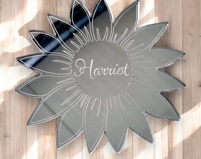 Sunflower Acrylic Mirror: Custom Colors, Sizes, Engraved