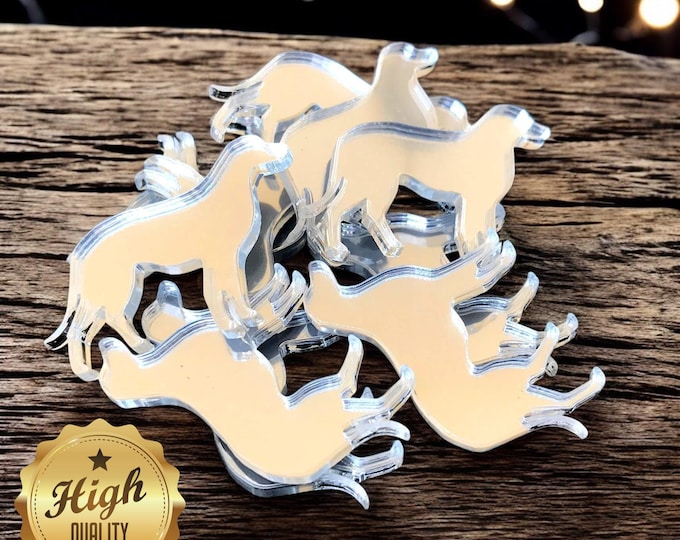 Labrador Dog Acrylic Crafting Mirrors: Custom Colors, Sizes - Pack of 10