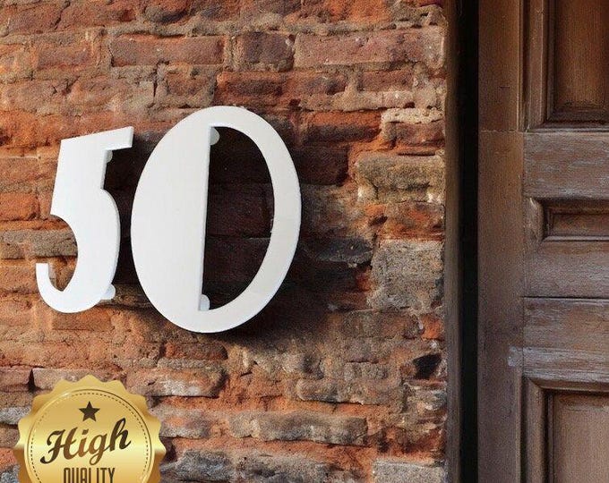 Deco Style Acrylic House Number: Custom Floating Sign (Per Digit)