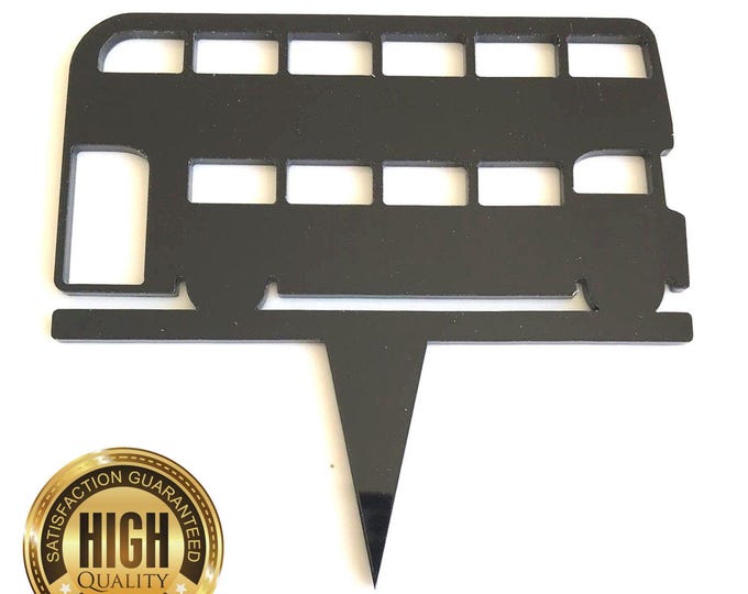 London Double Decker Bus Shaped Cake Toppers & Cup Cake Toppers - Several Colour Options Available, Any Bespoke Style Made