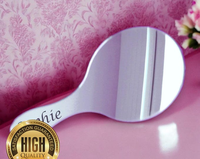 Customizable Oval Acrylic Hand Held Mirror with Safety Features