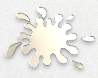 Splash Mirrors with Six Splashes - Bespoke Shapes/Sizes and Engraving Options