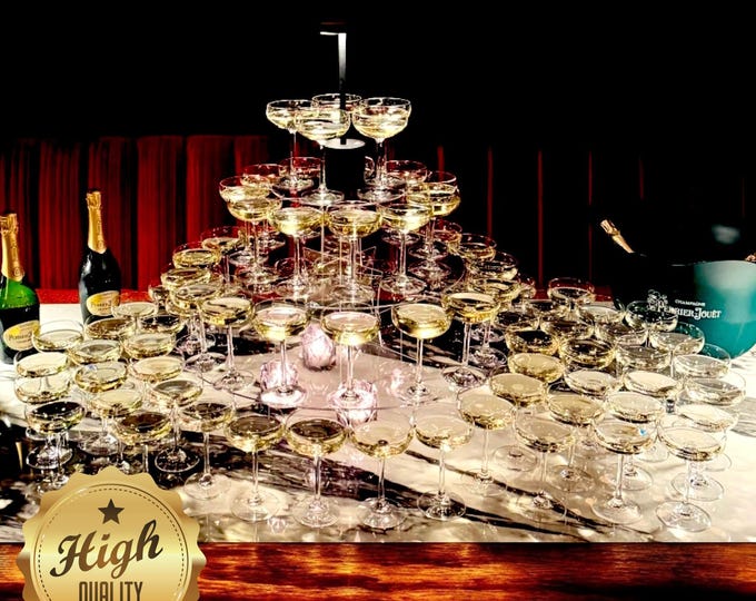 Custom Acrylic Coupe Glass Display Stand: Wedding & Party Decor