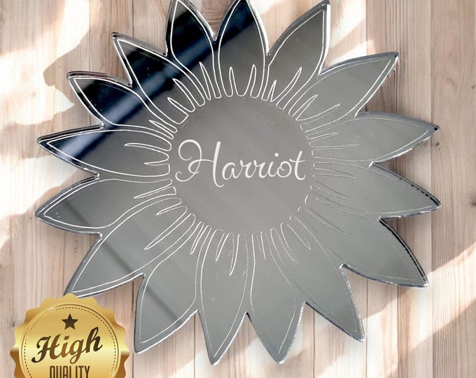 Sunflower Acrylic Mirror: Custom Colors, Sizes, Engraved