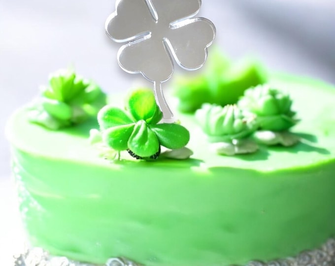 Lucky Clover Cake Topper: Acrylic St. Patrick's Day Cupcake Decoration