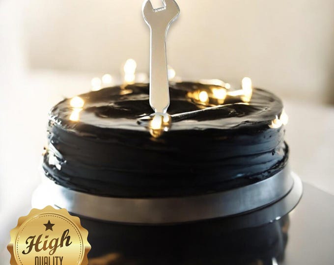 Spanner Shaped Cake Toppers - Handy Mans Birthday Cake Toppers, Custom Colours, Crafting Emblems