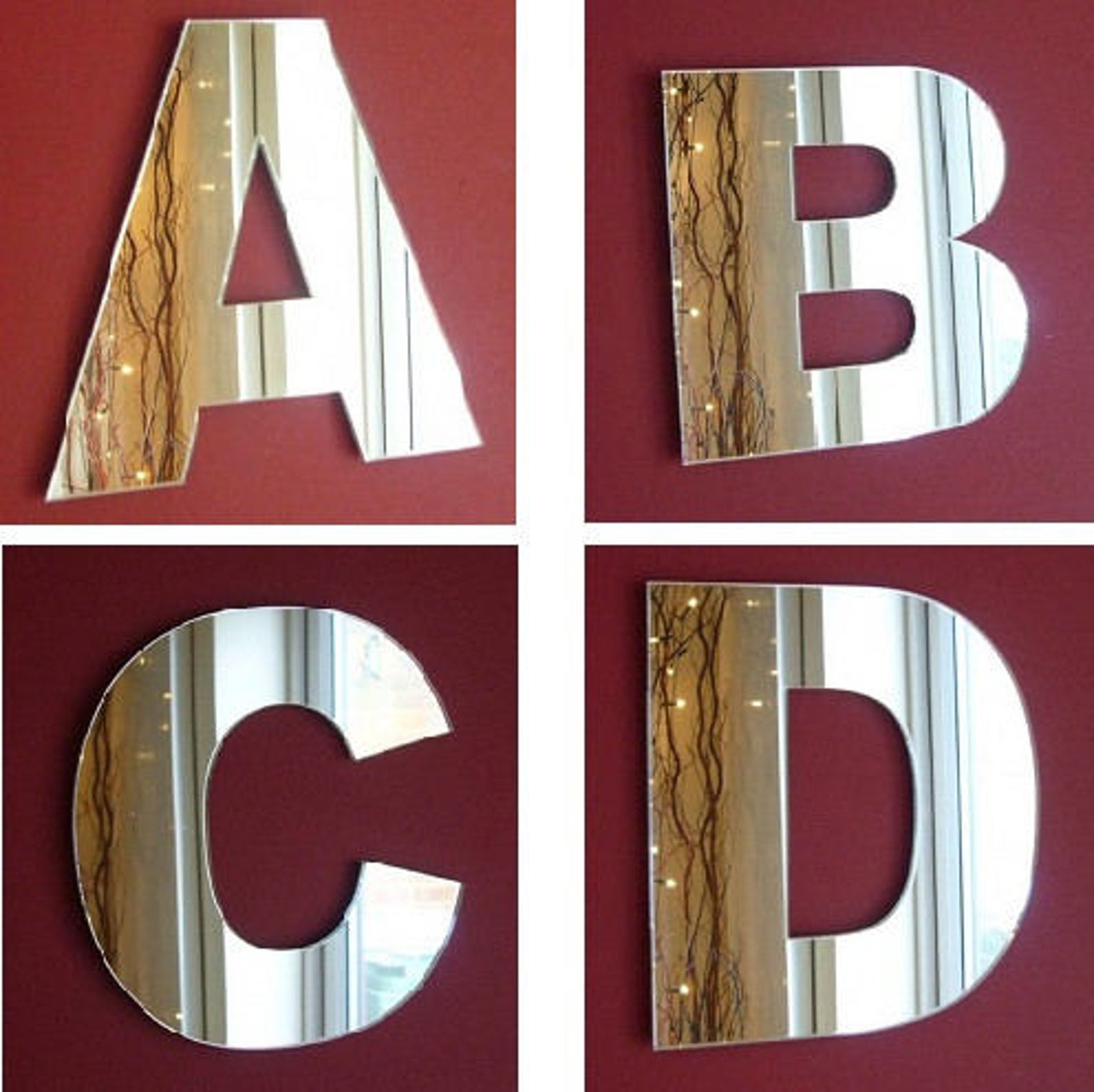 Contemporary Letter Mirrors A to Z 10 Sizes Available Etsy