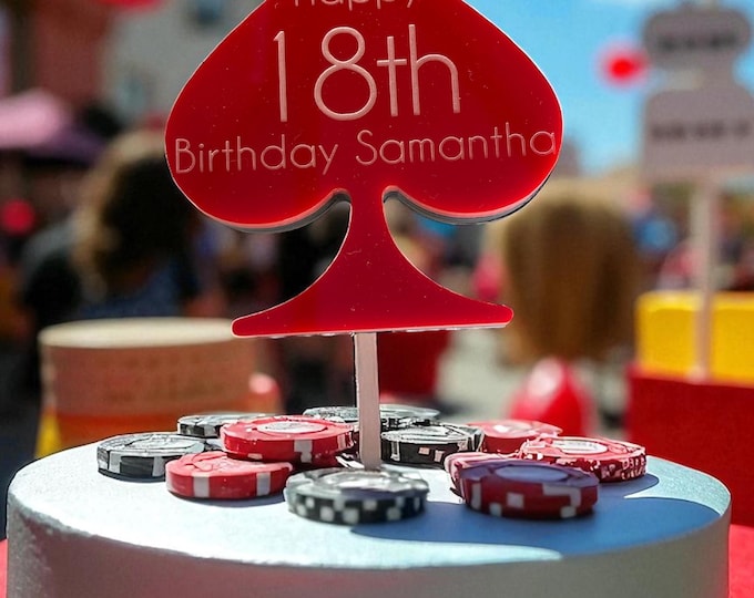 Playing Card Suit Cake Toppers: Either Spade, Club, Heart, Diamond