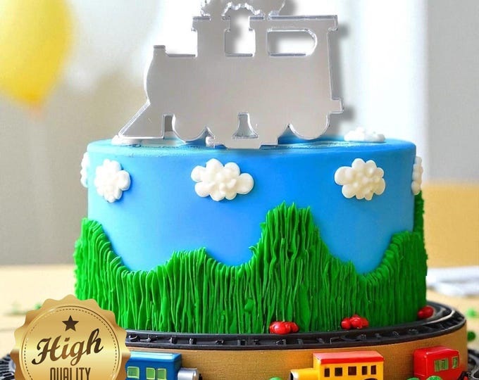 Handcrafted Reusable Acrylic Steam Train Cake Topper in Various Colors & Sizes, Eco-Friendly UK Made