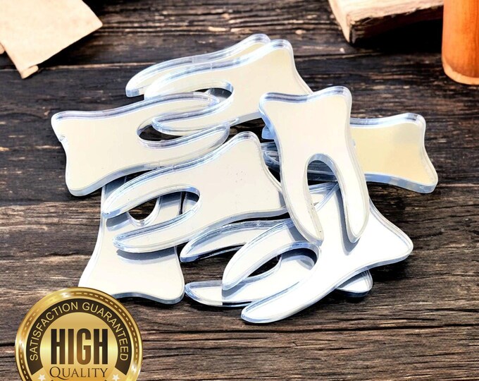 Tooth / Teeth Shaped Crafting Mirrors, Custom Colours, Woods, Sizes, Shapes, (Holes for Jewellery or hoops for invites) Packs of 10