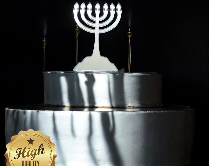 Menorah Cake Toppers: Custom Acrylic Hanukkah Decorations