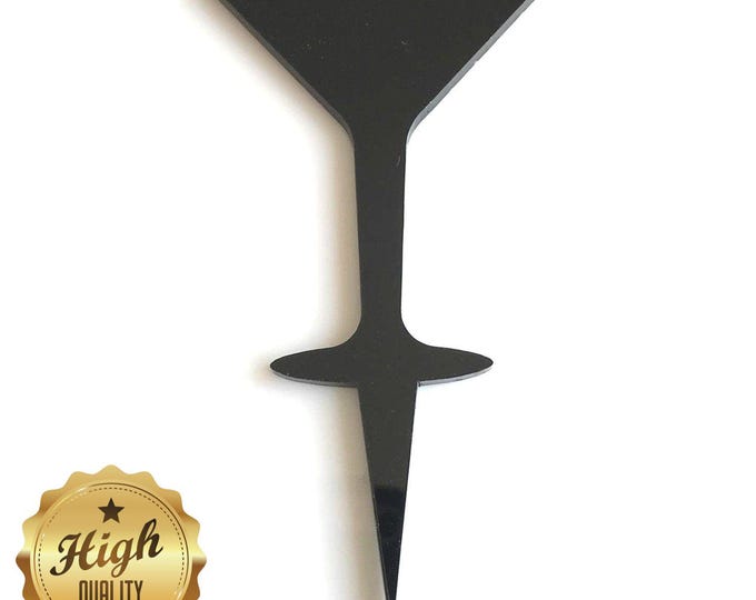 Martini Glass Cake Toppers: Custom Acrylic Cupcake Decorations