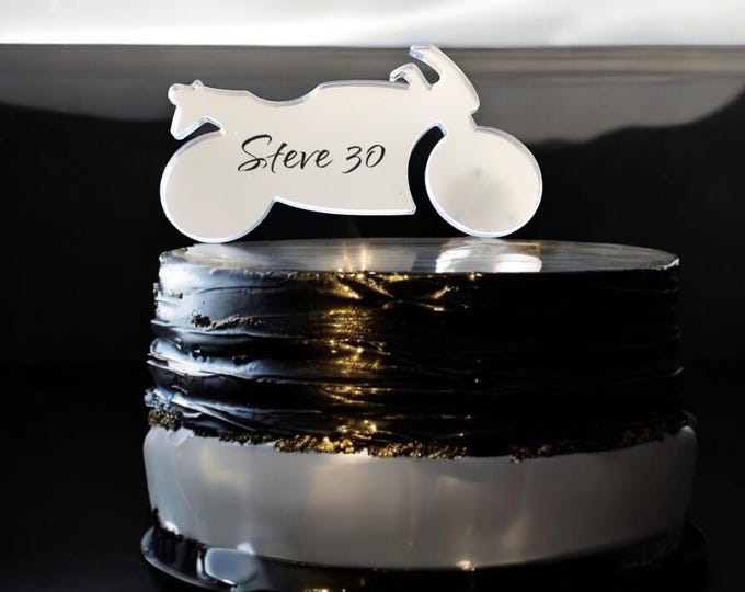 Motorbike Shaped Cake Toppers - Custom Colours, Bespoke Styles Made, Crafting emblems