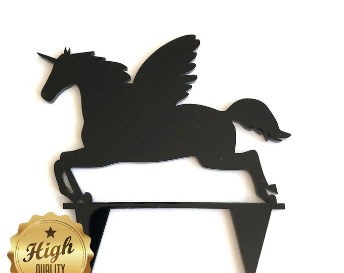Custom Recycled Acrylic Flying Unicorn Cake Topper – Bespoke Party Decor