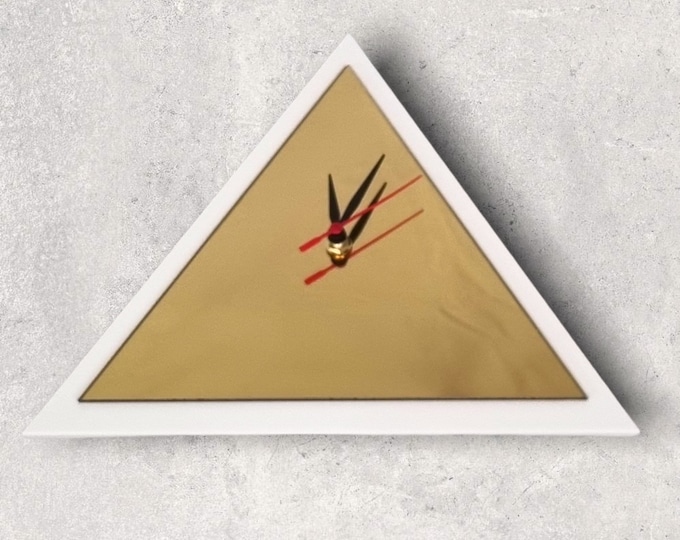 Triangle Shaped Clocks - Two Colour Clock, Many colou choices and Bespoke Shapes & Sizes Made