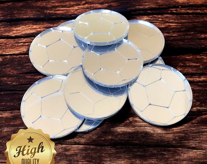 Football Shaped Crafting Mirrors: Acrylic Mirror Embellishments, Pack of 10
