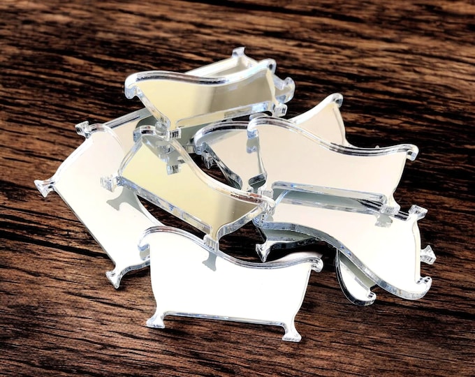 Bath Tub Acrylic Crafting Mirrors: Custom Colors & Sizes (Pack of 10)