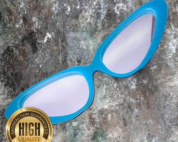 1950s Style Glasses Shaped Wall Mirrors with Hooks, Custom Colours, Sizes, Shapes, Sizes up to 40cm
