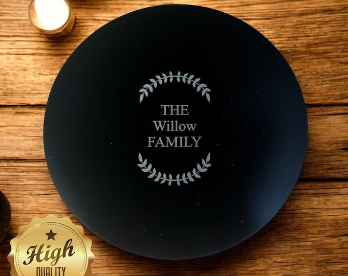 Round Large Placemats / Serving Mat / Table Protectors in Gloss Finish Acrylic, Custom Colours, Shapes, Sizes, plain or engraved