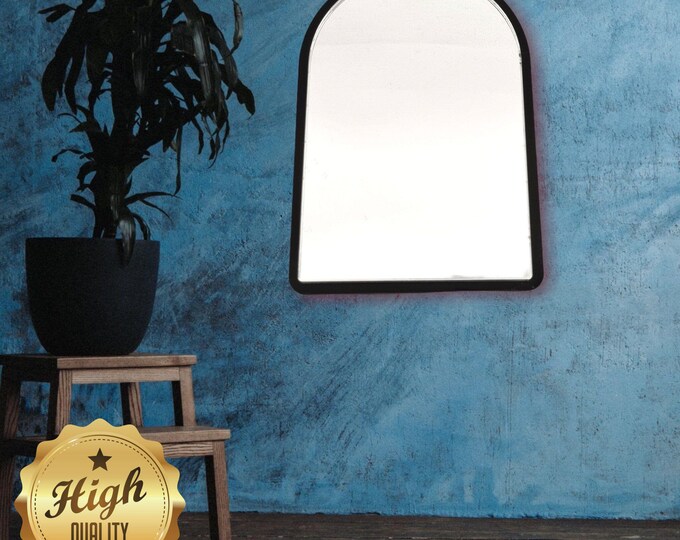 Arched Shaped Mirrors with a Colour Frame of your Choice & Hooks, Bespoke Shapes Made