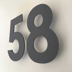 Floating House Numbers with fixings (Sold Per Digit) - Several Colours and Sizes - Century Gothic Font, Bespoke Shapes/Sizes/Colours Made