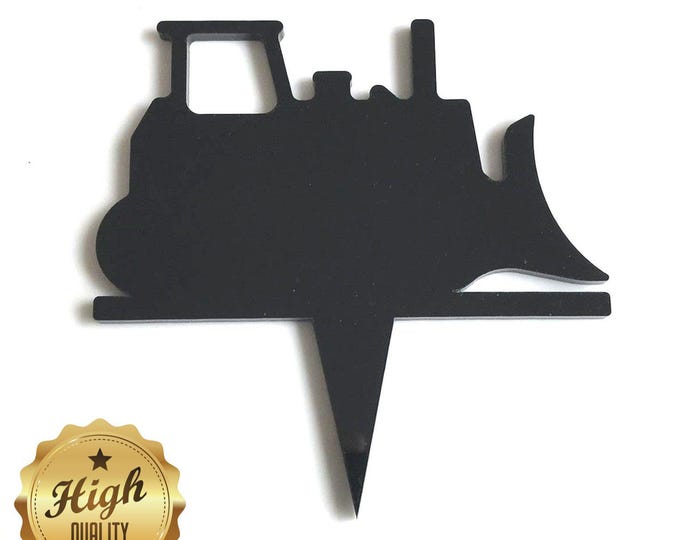 Bulldozer Cake Topper: Custom Acrylic Construction Theme