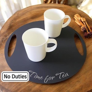 Personalisierte Laser Cut Acryl Serviertablett: Individuell gravierte, rutschfeste Füße