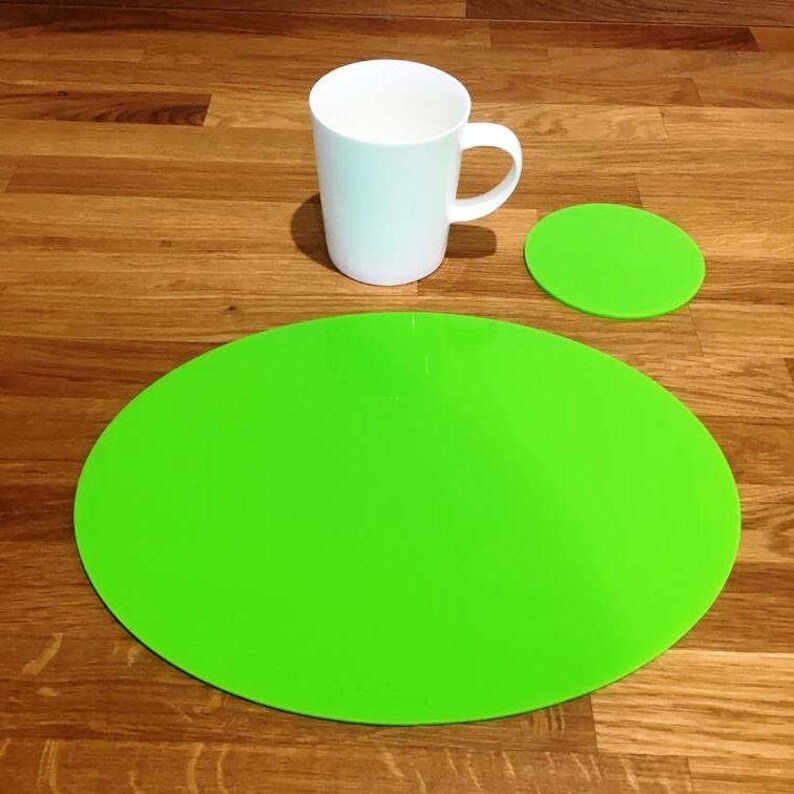 Oval Placemats or Placemats & Coasters in Lime Green Gloss Etsy