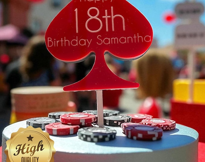 Playing Card Suit Cake Toppers: Either Spade, Club, Heart, Diamond