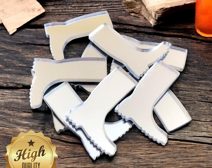 Boot Shaped Crafting Mirrors: Acrylic Wellies, Custom Colors, Packs of 10