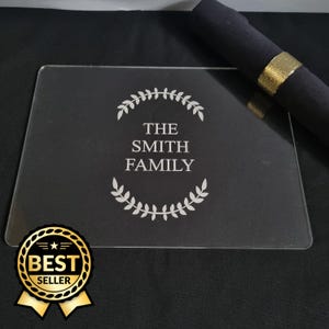 Rectangle Placemats & Coasters - in Clear Gloss Finish Acrylic 3mm - Bespoke Shapes / Sizes Made