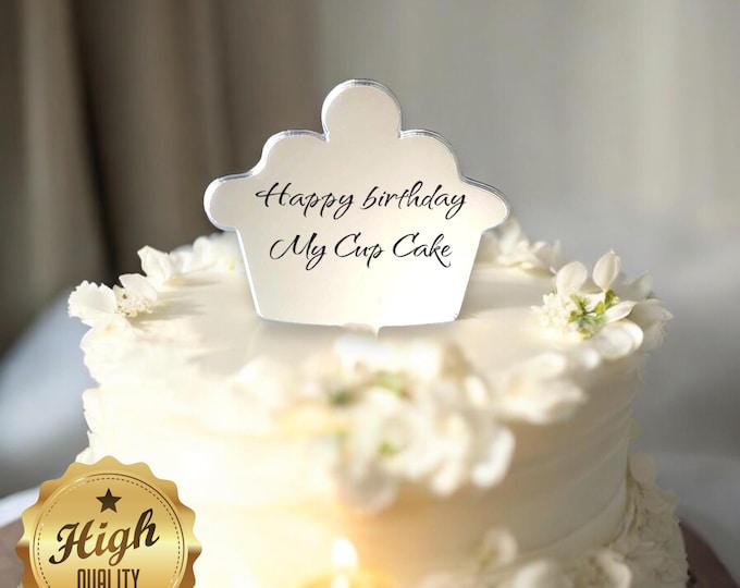 Cup Cake Shaped Cake Toppers  - Custom Colours, Any Bespoke Style Made, Crafting Emblems
